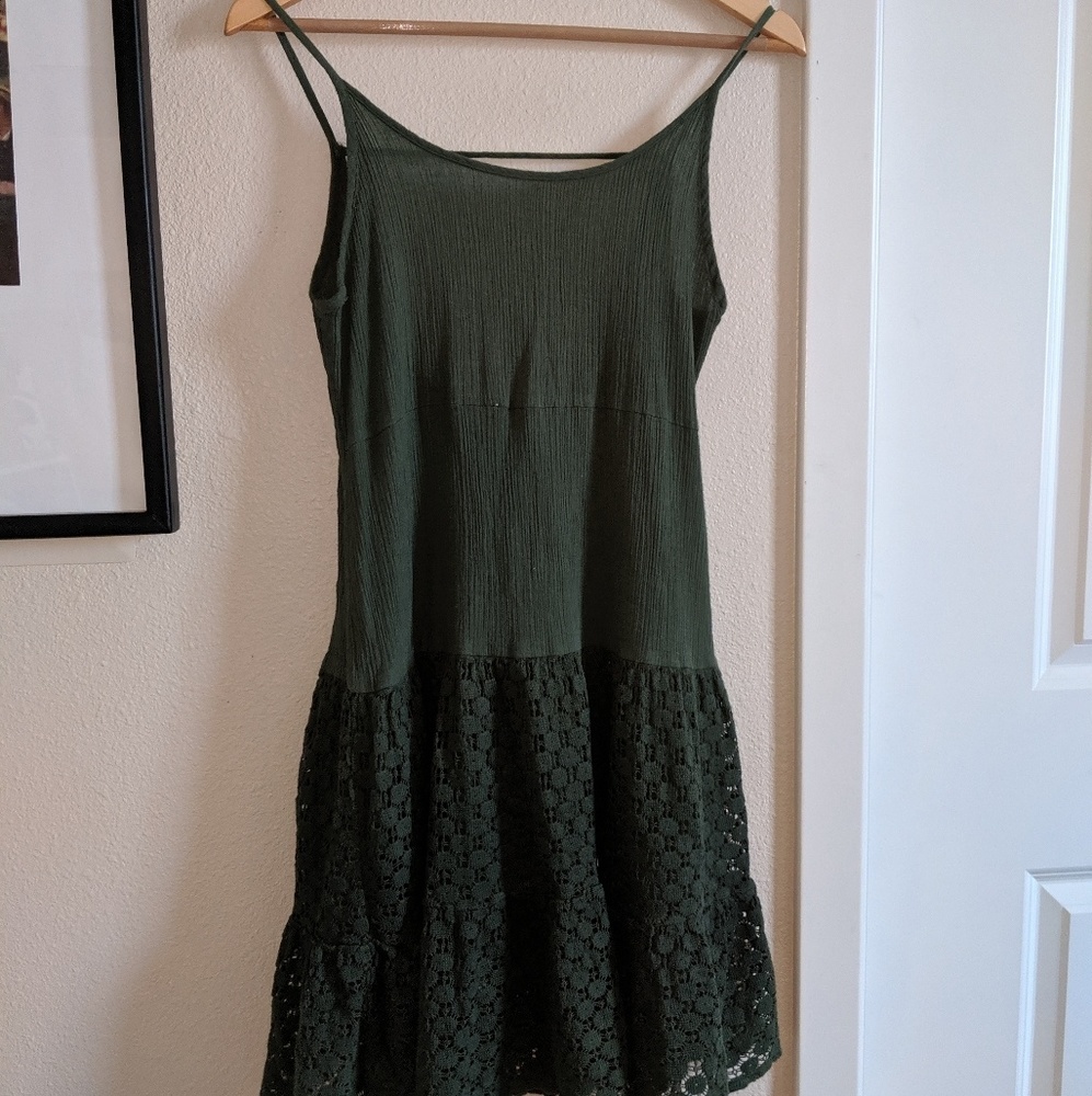 100% cotton Dark green dress
